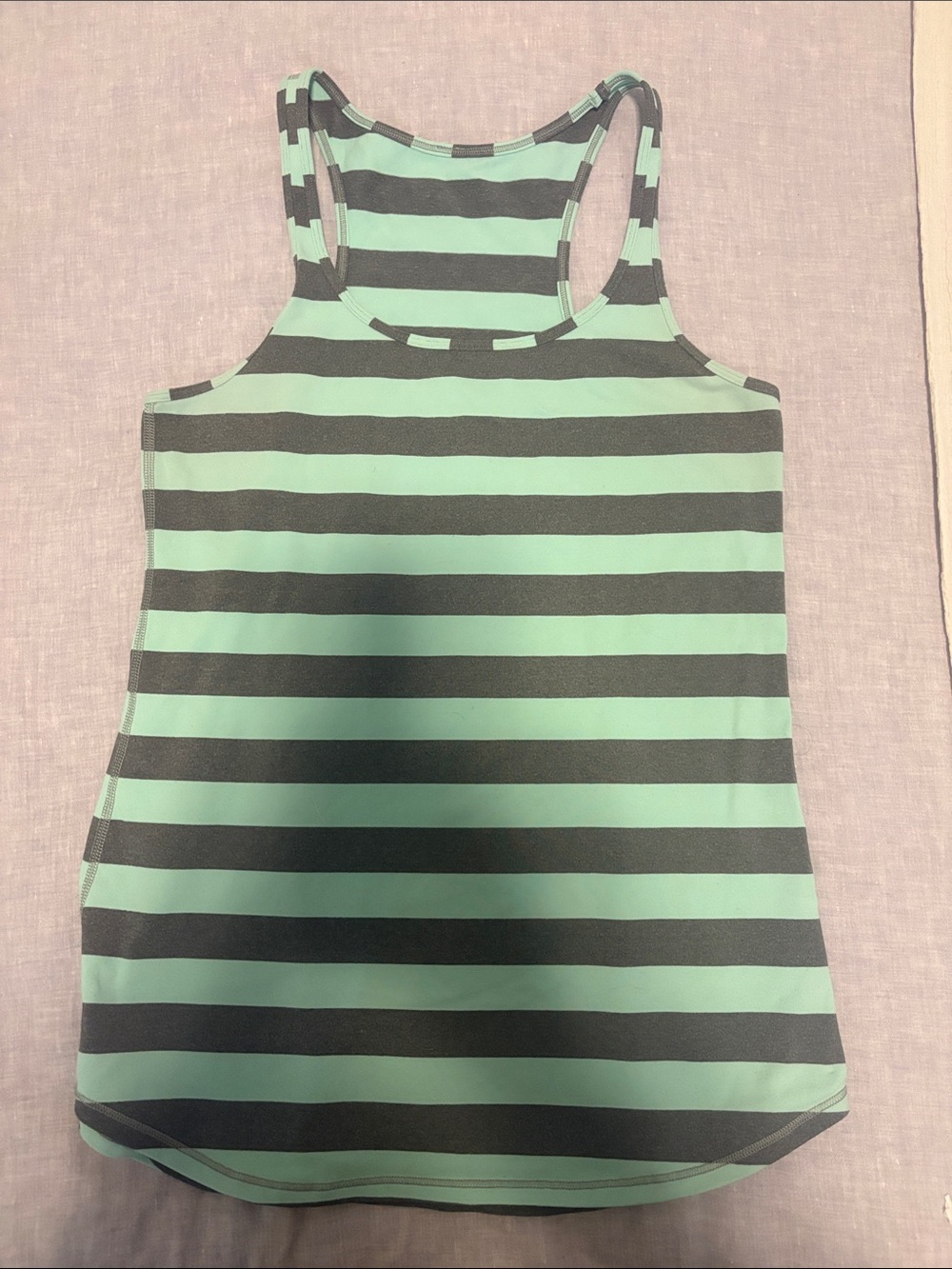 lululemon athletica Striped Racerback Tank in Mint and Charcoal
